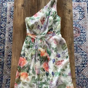 One shoulder special occasion dress.